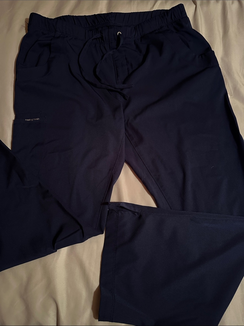 healing hands Navy Elastic Drawstring Jogger Scrub Pants